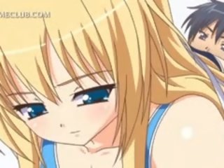 Zlaté anime blondýna dievča jesť zobanie vták v príťažlivé sixtynine