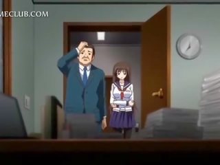 Anime tyttö sisään koulu yhdenmukainen puhallus suuri kukko