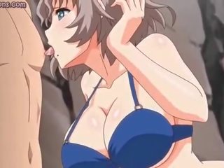 Anime cutie jerks hard dick