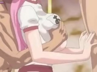 Iso meloned anime lutka saa suu täynnä