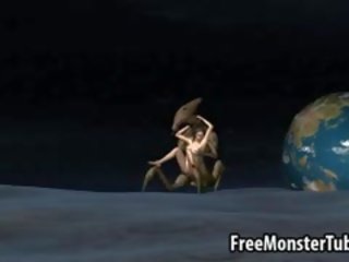 3d nena follada en la luna por un alien monstruo