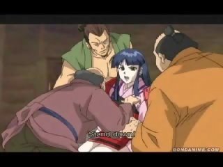Samurai chica gangbanged por townsmen