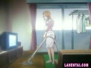 Geil anime huisvrouw masturberen