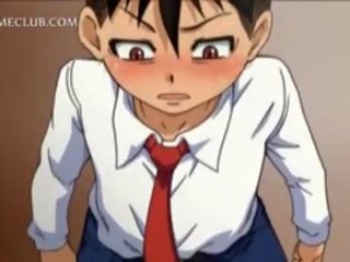 Anime school- kindje kut geplaagd met een lik onder het rokje