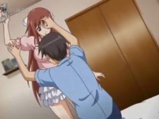 Anime meisje mees neuken en wrijven reusachtig piemel krijgt een gelaats