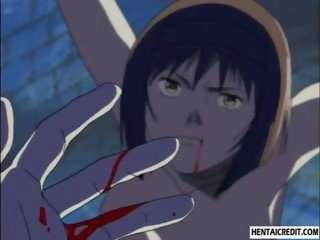 Encadenada hentai chica consigue su mojada coño dedos