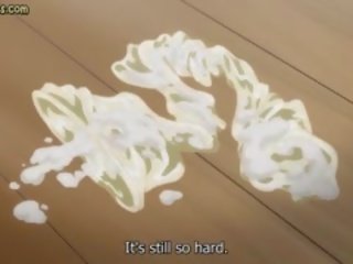Indah anime pembantu rumah memberikan lisan dan menunggang zakar/batang