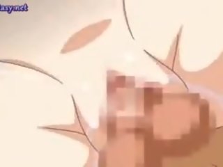 Shameless anime cutie slurping an huge sik